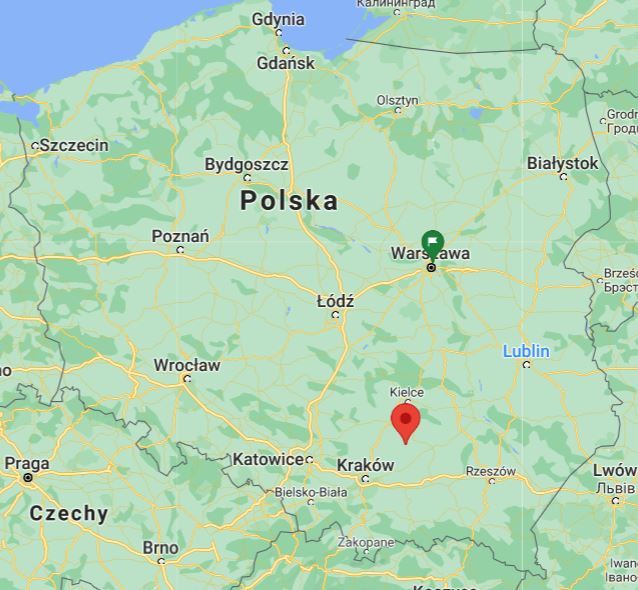 Link zewnętrzny do mapy Google z lokalizacją placówki Lokalizacja Okręgowego Ośrodka Wychowawczego w Gackach